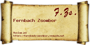 Fernbach Zsombor névjegykártya