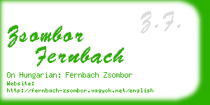 zsombor fernbach business card